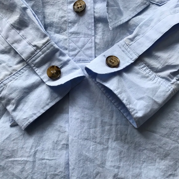 BURBERRY Lobelia Bow Blouse‎ In Pale Blue - Picture 8 of 11